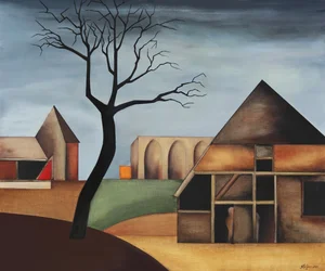 Geometrische ländliche Landschaft