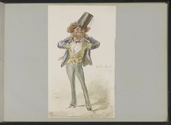 Karikatur einer Figur mit Melone