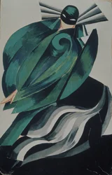 Vierte weibliche Maskierte. Kostümentwurf für das Theaterstück Romeo und Julia von W. Shakespeare, 1921