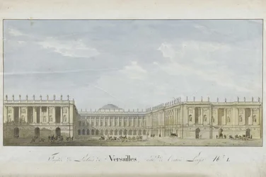 Fassadenprojekt für den Palast von Versailles auf der Eingangsseite