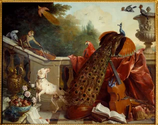 Tiere, Blumen und Früchte