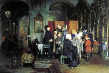 Vor der Beichte, 1877