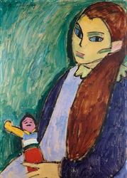 Mädchen mit Puppe, 1910