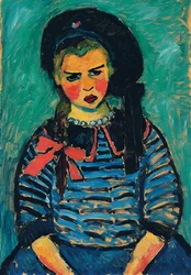 Mädchen mit roter Schleife