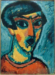 Kopf in Blau