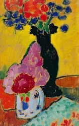 Stillleben mit schwarzer Vase. 1910