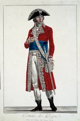 Ein Präfekt in rotem Kostüm, Gravur von Alexis Chataignier (1772-1817)