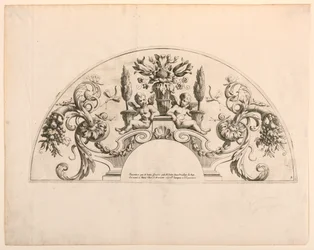 Fächerblätter, fünfte und sechste Platte des Sets "Divers Desseins de grands Eventails, Encrans, et autres Ornamens, inventés et gravés par Nicolas Loire"