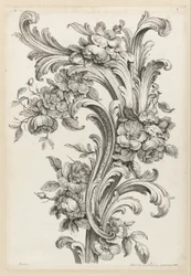 Blumen- und Akanthusblatt-Design