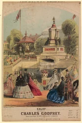 Galopp. Zeigt den Garten der Royal Horticultural Society, der zur Ausstellung 1862 angelegt wurde
