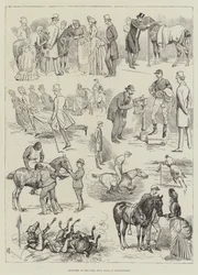 Skizzen beim Polo-Pony-Rennen in Hurlingham