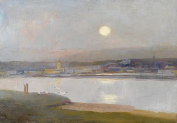 Mondaufgang über Hayle, von Lelant aus, ca. 1892