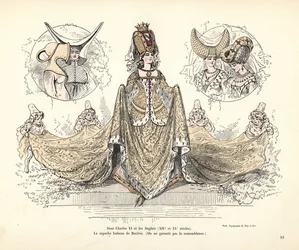 Kostüm von Isabeau von Bayern, Königin von Frankreich, Kopfbedeckungen