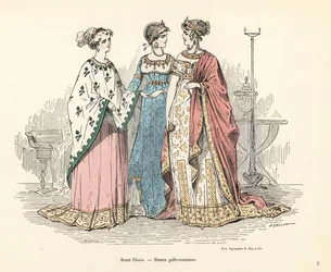 Kostüme gallo-römischer Frauen der Zeit vor König Chlodwig I.