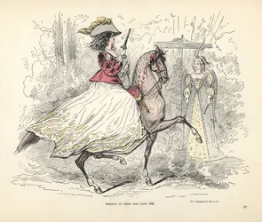 Jagdkostüm für eine Frau, Zeit von König Ludwig XIII. von Frankreich