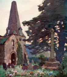 Porlock Kirche und Kreuz