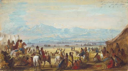Lager am Green River am Fuße der Rocky Mountains, um 1837