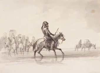 Jim Bridger in einem Anzug aus englischer Rüstung, ca. 1837