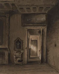 Zimmer mit Betschemel und offener Tür