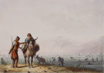 Shoshone-Wurzelgräber, ca. 1837