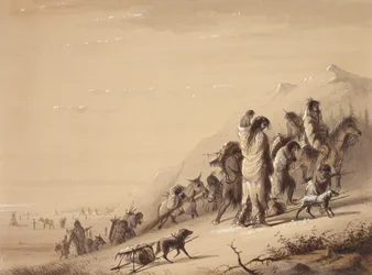 Schlangenindianer auf der Wanderung, ca. 1837