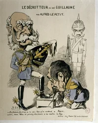 FRANZÖSISCH-PREUSSISCHER KRIEG: Karikatur von Wilhelm I. von Preußen und Napoleon III. von Frankreich