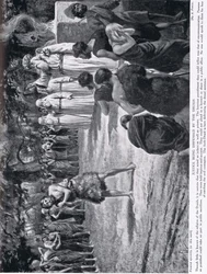 Gerechtigkeit, die von den Druiden ausgeübt wird, Illustration aus 