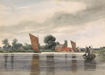 Coldham Hall, mit H. Priest und C. Turner beim Angeln, 1835