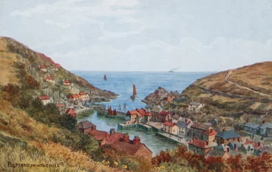 Polperro, vom Hügel aus