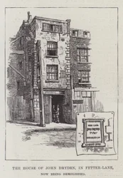Das Haus von John Dryden in der Fetter-Lane, das jetzt abgerissen wird