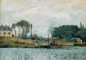 Boote an der Schleuse von Bougival