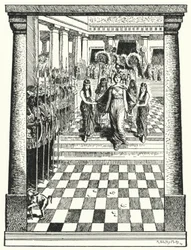 Dido, Königin von Karthago, bereitet sich auf ihren Tod vor, nachdem sie von Aeneas verlassen wurde