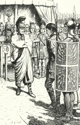 Der römische Kaiser Theodosius der Große verurteilt Magnus Maximus zum Tode wegen seiner Beteiligung am Mord an Gratian, 388