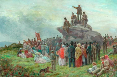 Ein Chartistentreffen bei Basin Stones, Todmorden, 1842
