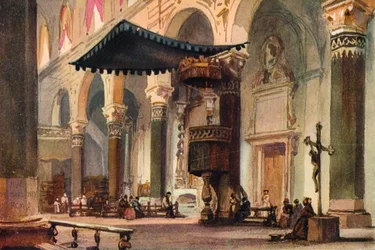 Innenansicht der Kathedrale, San Remo, um 1870