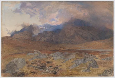 Snowdon nach einem Hagelsturm im April [oder Snowdon durch aufklarende Wolken]