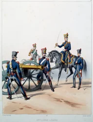 Napoleonische Armee: Leichte Artillerie. Gravur von Alfred De Marbot (19. Jahrhundert) 1812. Malmaison, Musee Du Chateau.