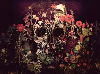 Dunkler Blumen-Schädel