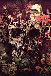 Dunkler Blumen-Schädel