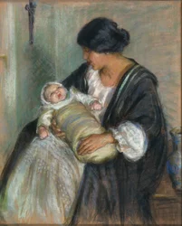 Mutter und weinendes Baby