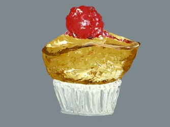 Goldener Kirsch-Cupcake