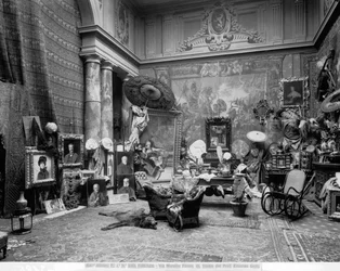 Atelier des florentinischen Malers Eduardo Gelli, in der Via Marsilio Ficino 10, Florenz (s/w Foto)