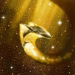 Goldener kosmischer Wal