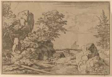 Reiter auf einer Brücke