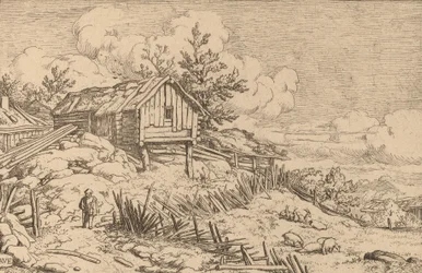 Mann nahe dem Eingang einer ruinösen Hecke, wahrscheinlich um 1645-1656