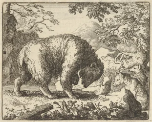 Renard verspricht dem Bären, ihn zu einem Ort zu bringen, wo er Honig findet, 1650-75