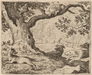 Reynards Vater und die von Hunden verfolgte Katze, wahrscheinlich ca. 1645-1656