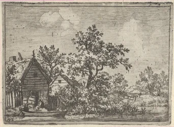 Die zwei Fässer vor einer Hütte