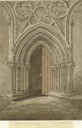 Lichfield Cathedral - Westportal (Sepiazeichnung)