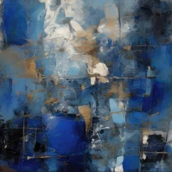 Tiefblau Gold Abstrakt